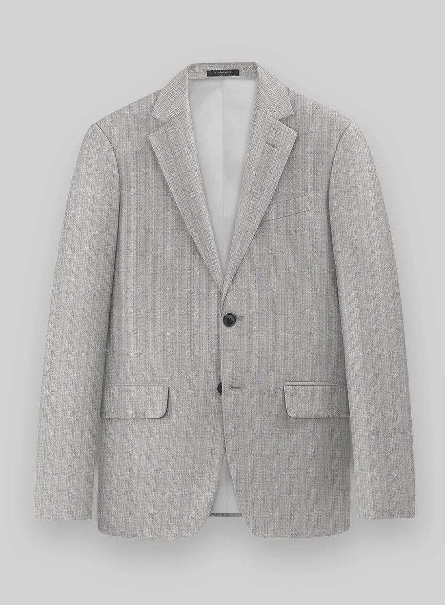 Napolean Inigo Stripe Ice Gray Wool Suit
