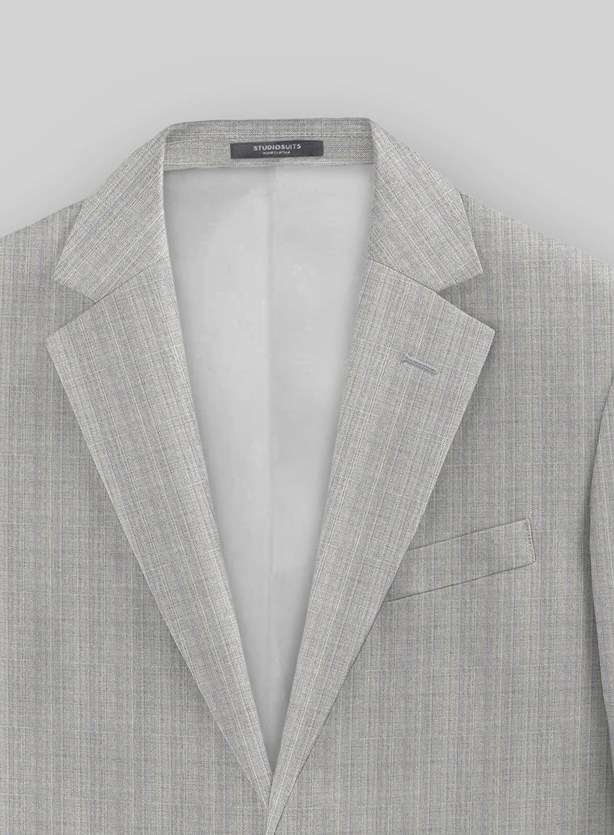 Napolean Inigo Stripe Ice Gray Wool Suit