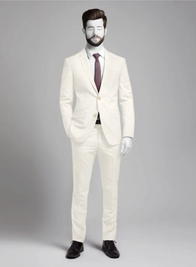 Napolean Ivory Wool Suit