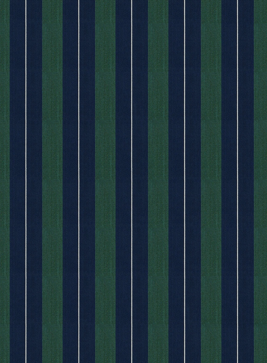 Napolean Izzaro Stripe Green Blue Wool Suit