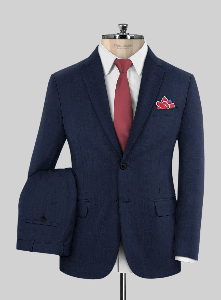 Napolean Kara Stripe Blue Wool Suit