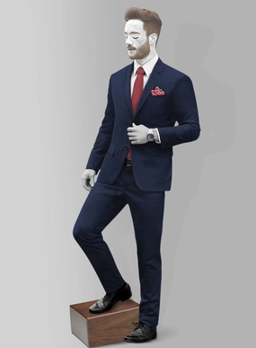 Napolean Kara Stripe Blue Wool Suit