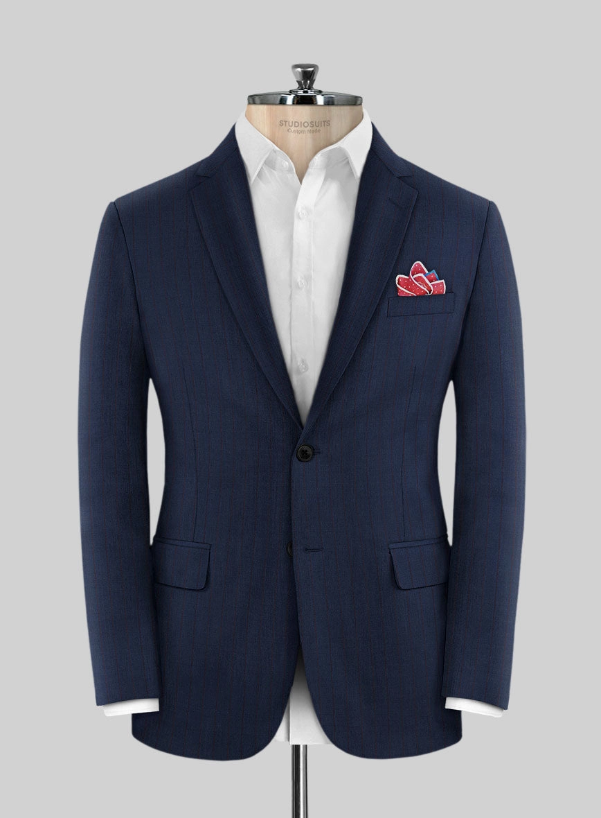 Napolean Kara Stripe Blue Wool Suit