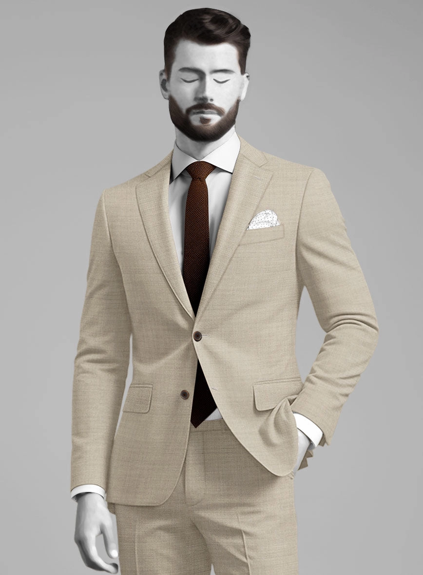Napolean Melange Khaki Wool Suit
