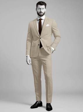 Napolean Melange Khaki Wool Suit