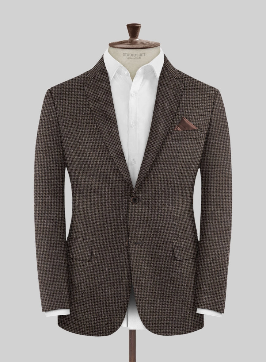 Napolean Mini Houndstooth Brown Wool Suit