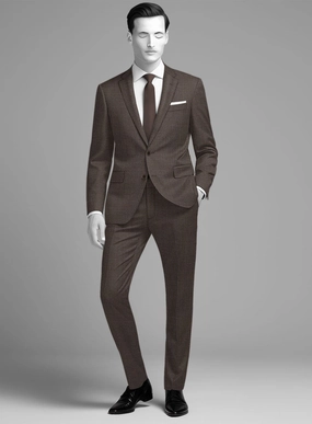 Napolean Mini Houndstooth Brown Wool Suit