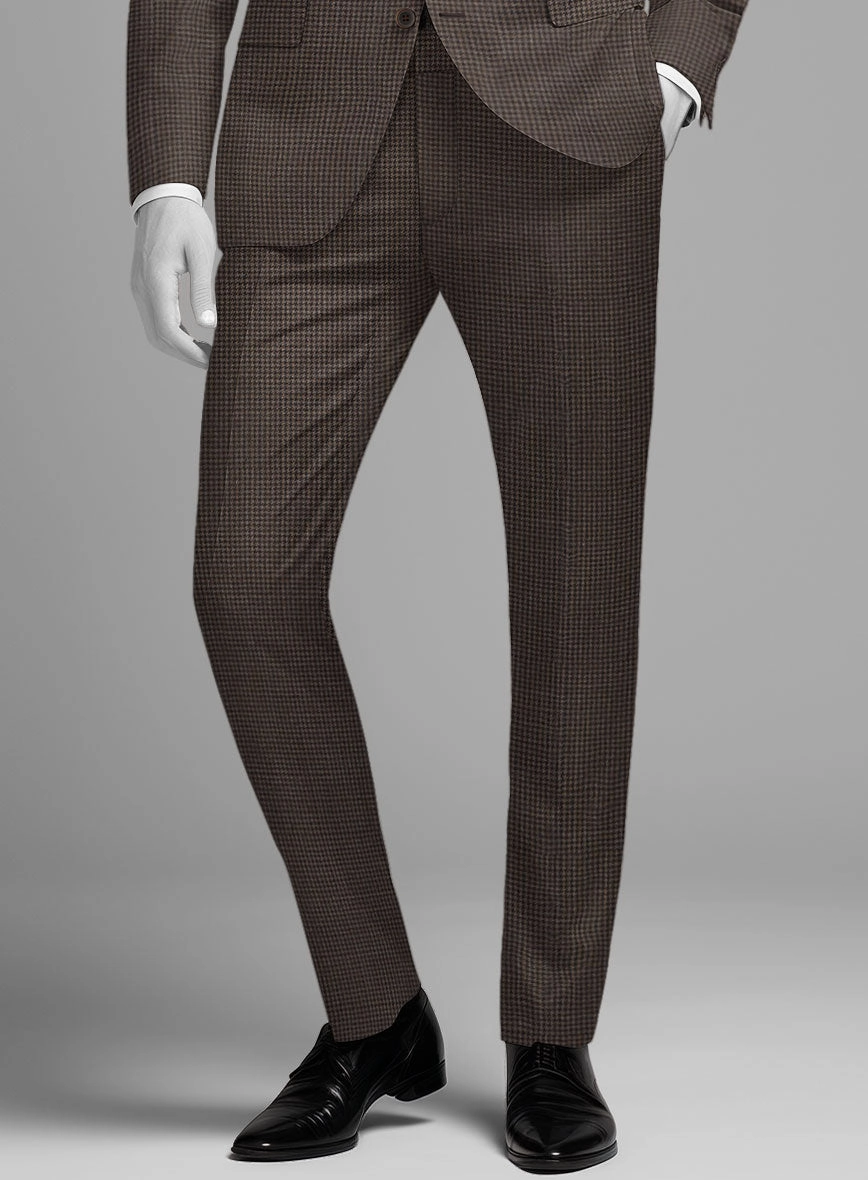 Napolean Mini Houndstooth Brown Wool Suit
