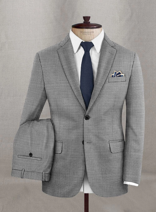 Napolean Mini Houndstooth White Wool Suit