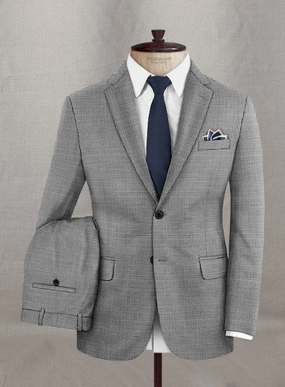 Napolean Mini Houndstooth White Wool Suit