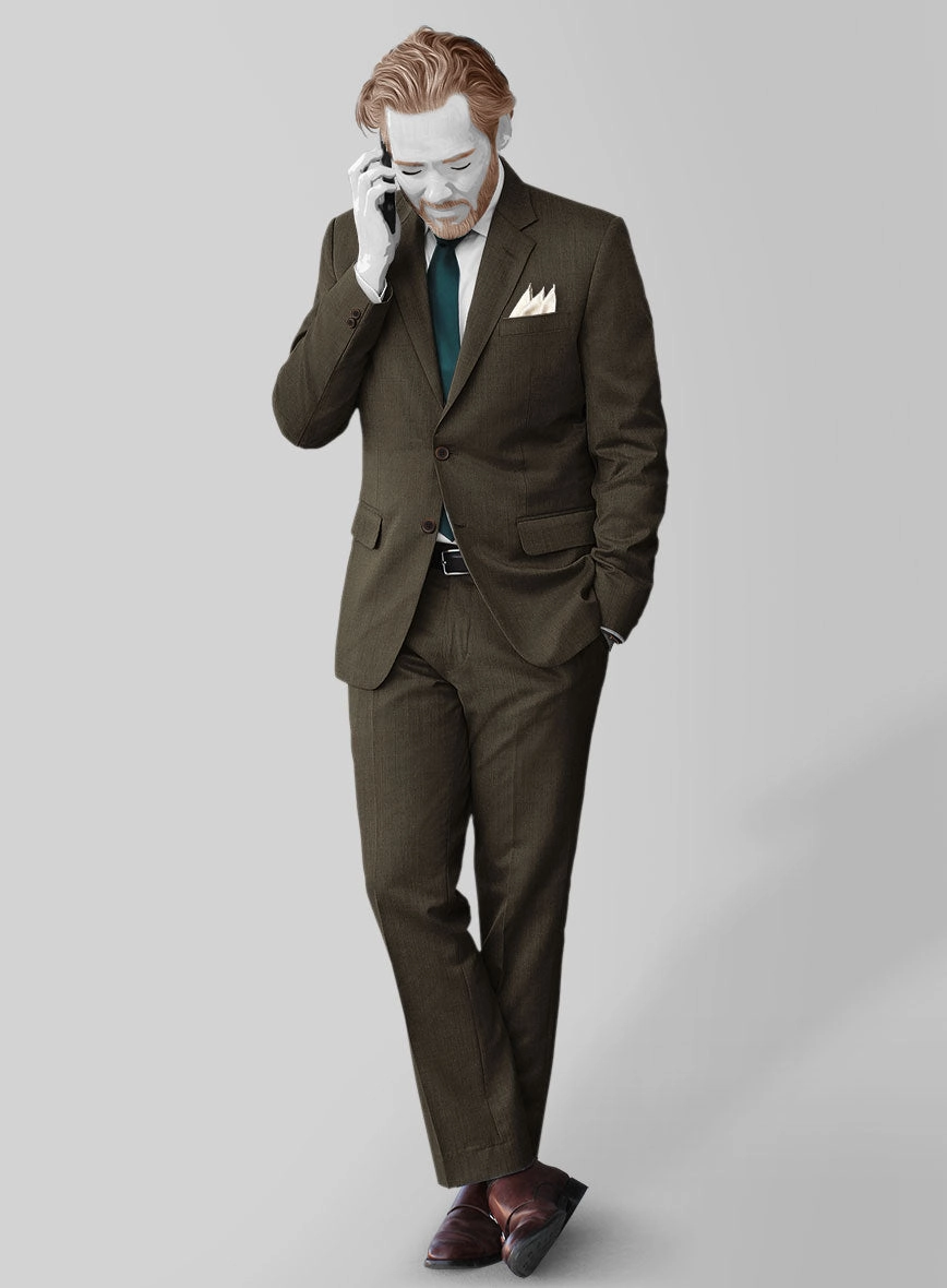 Napolean Mud Brown Wool Suit
