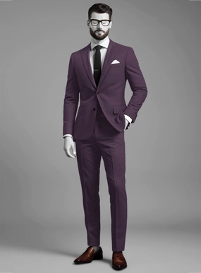 Napolean Purple Wool Suit
