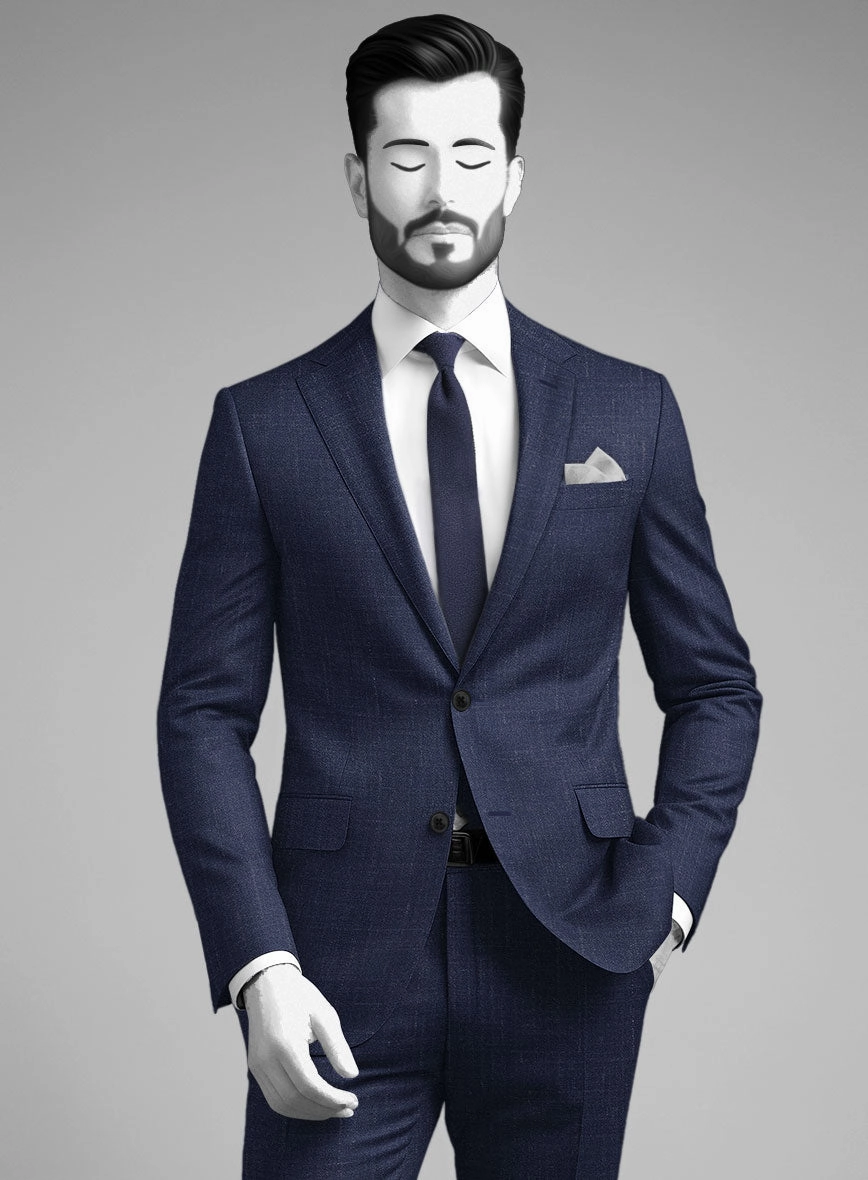 Napolean Ricci Brandy Blue Wool Suit