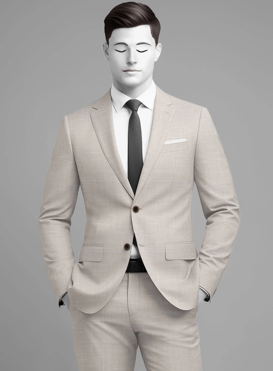 Napolean Ricci Muted Beige Wool Suit