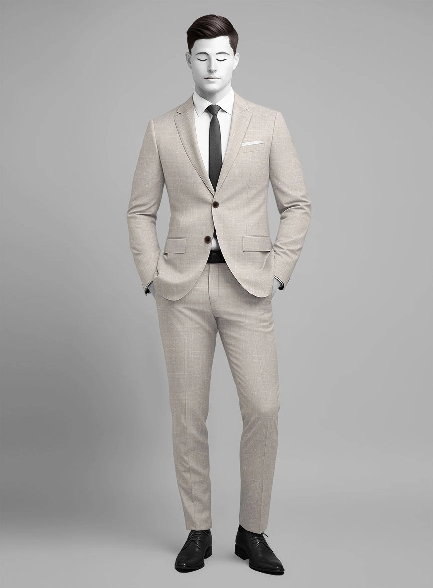Napolean Ricci Muted Beige Wool Suit