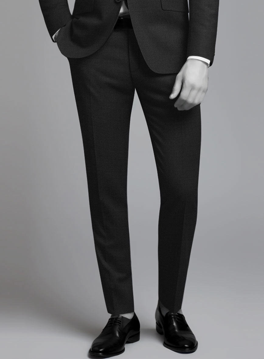Napolean Stretch Black Wool Suit