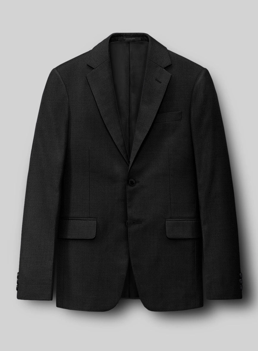 Napolean Stretch Black Wool Suit