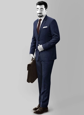 Napolean Stretch Blue Wool Suit