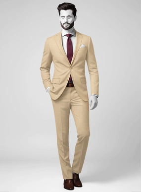 Napolean Stretch Khaki Wool Suit