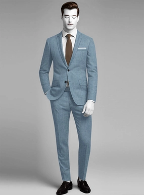Napolean Stretch Light Blue Wool Suit