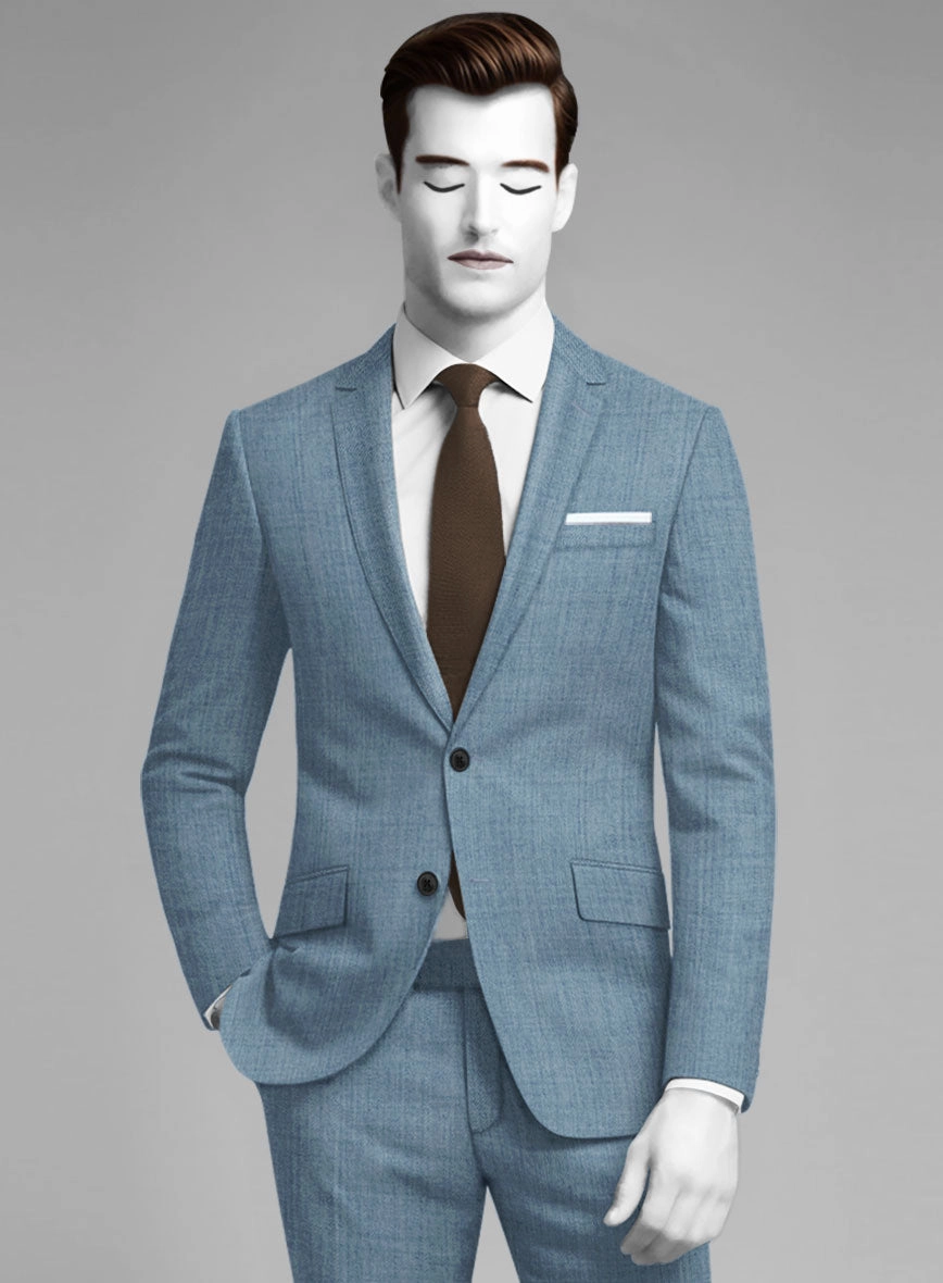 Napolean Stretch Light Blue Wool Suit