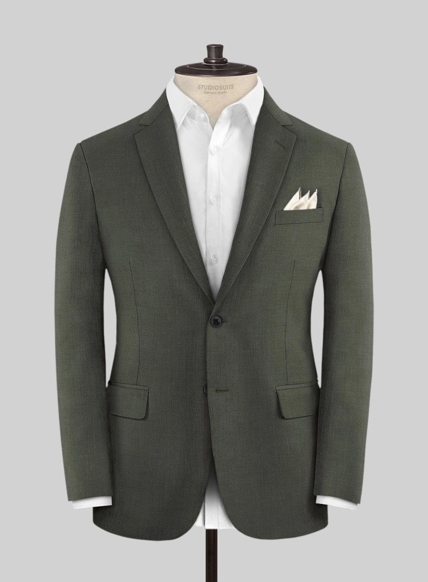 Napolean Stretch Olive Green Wool Suit