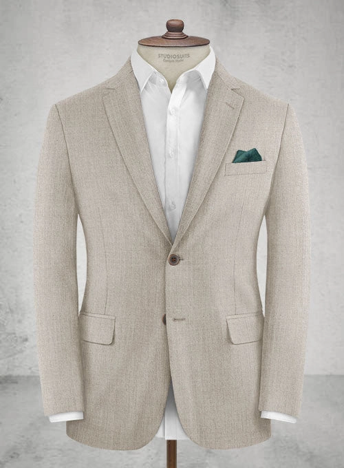Napolean Stretch Pale Brown Wool Suit