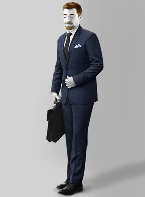 Napolean Stretch Royal Blue Wool Suit