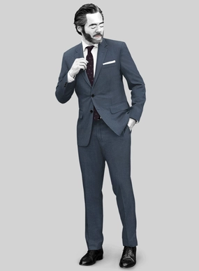 Napolean Stretch Space Blue Wool Suit