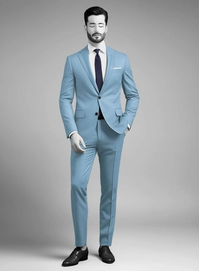 Napolean Taj Blue Wool Suit