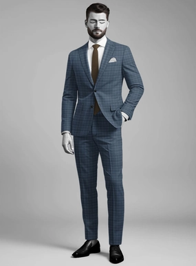 Napolean Tonia Blue Wool Suit