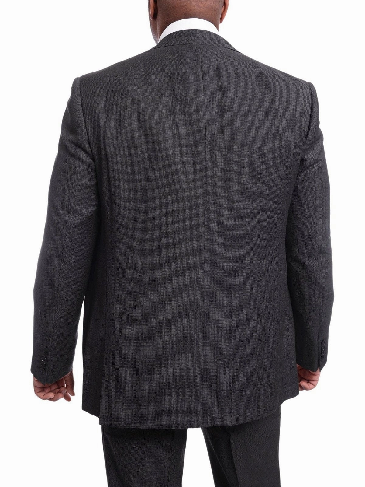 Napoli Classic Fit Charcoal Gray Birdseye Half Canvassed Marzotto Wool Suit