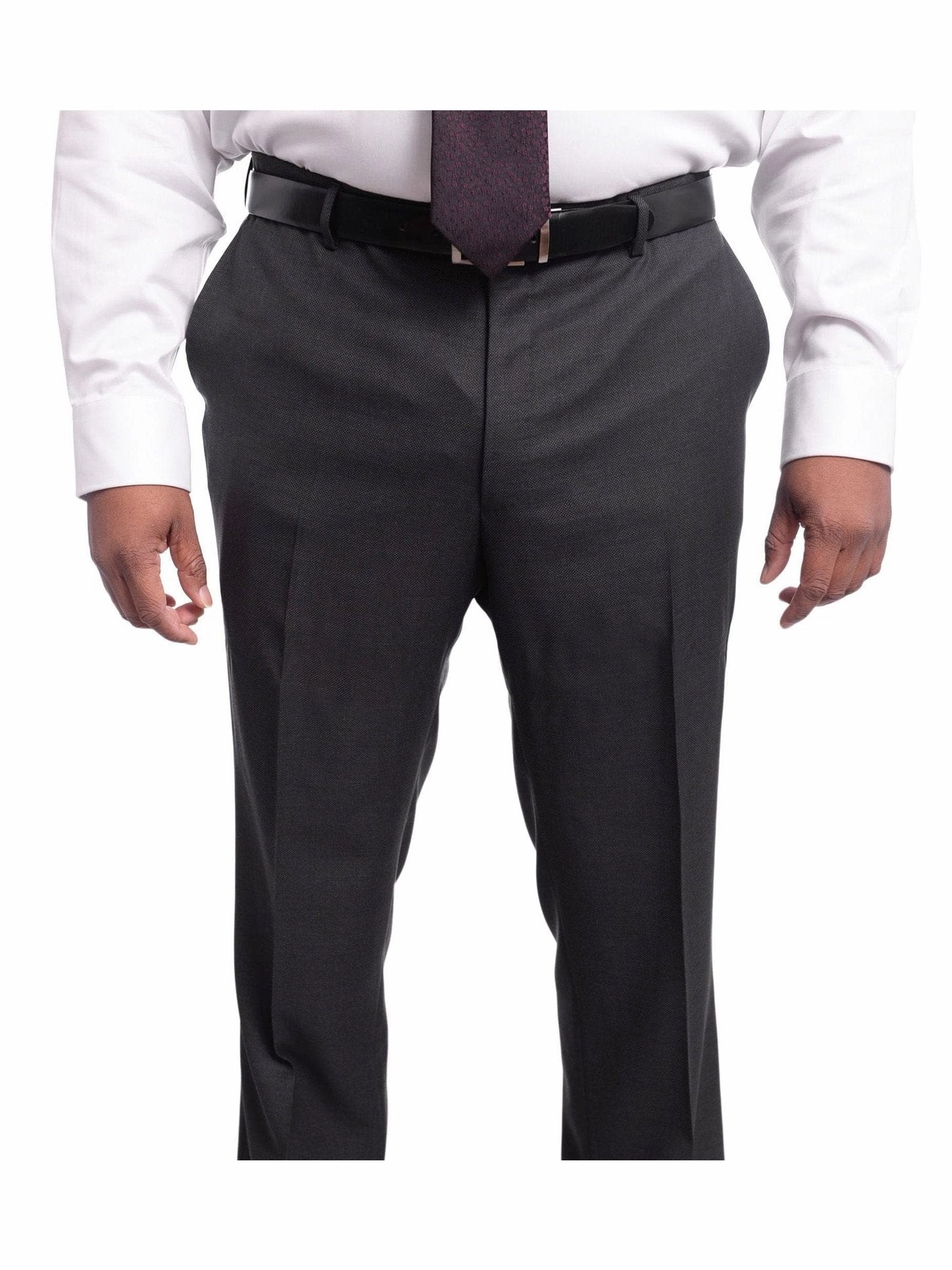 Napoli Classic Fit Charcoal Gray Birdseye Half Canvassed Marzotto Wool Suit