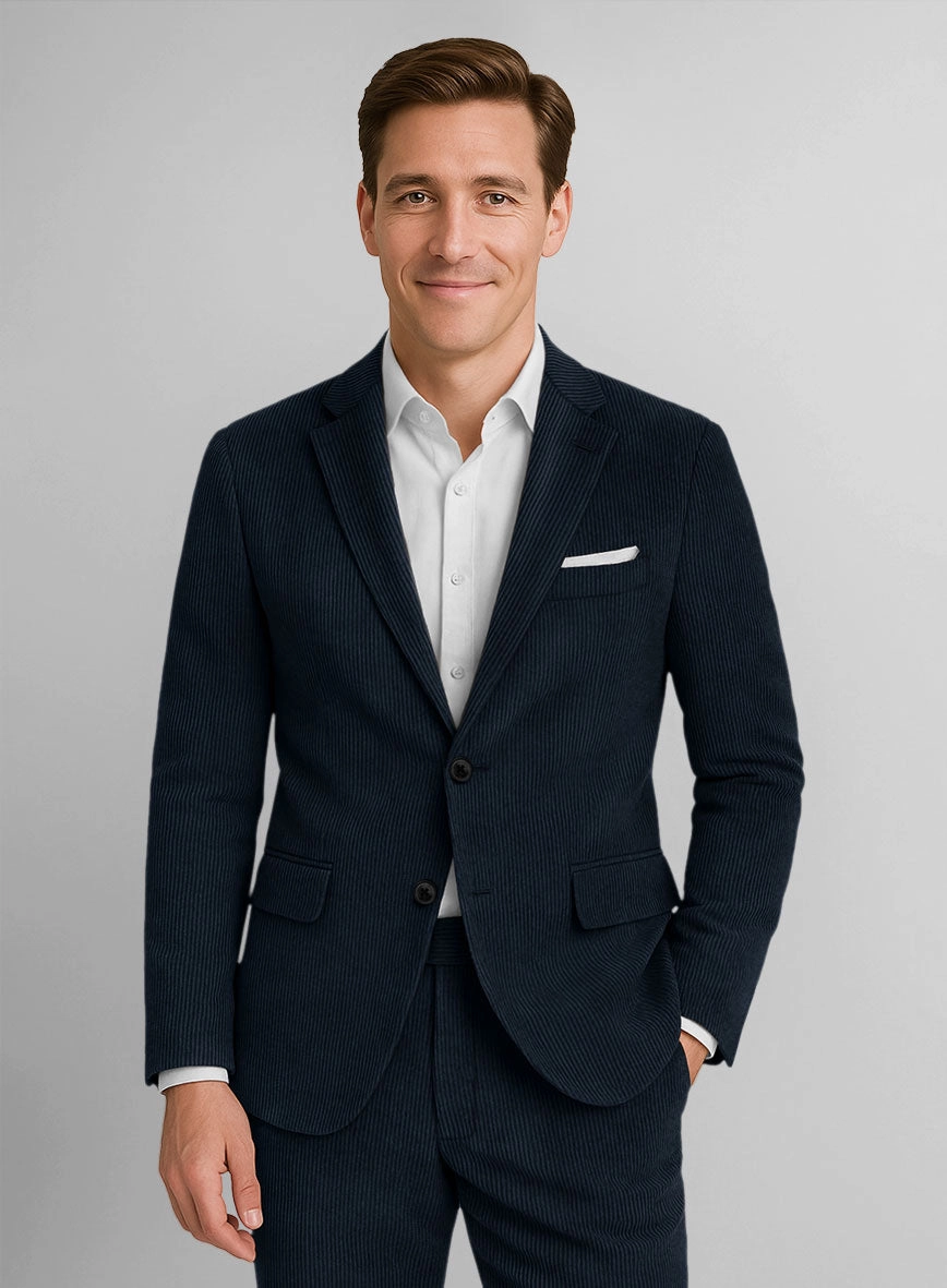 Navy Blue Corduroy Suit