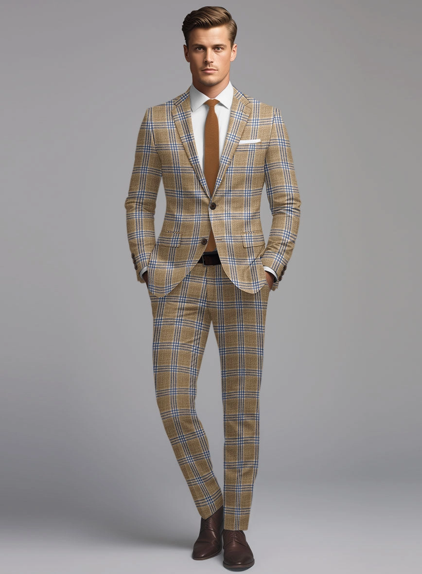 Noble Alonso Beige Wool Silk Linen Suit