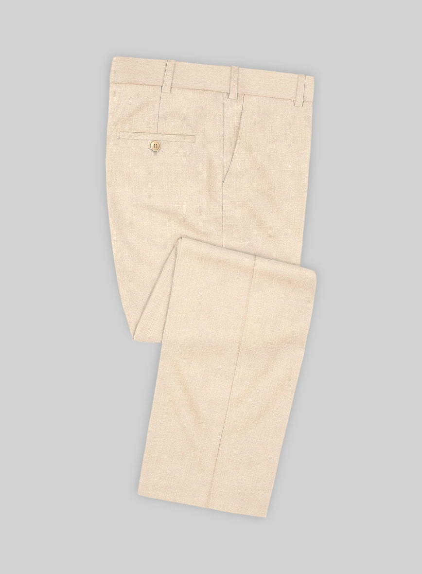 Noble Beige Wool Silk Linen Suit