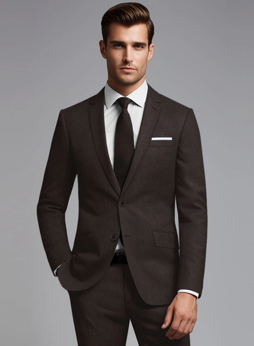 Noble Coffee Brown Wool Silk Linen Suit