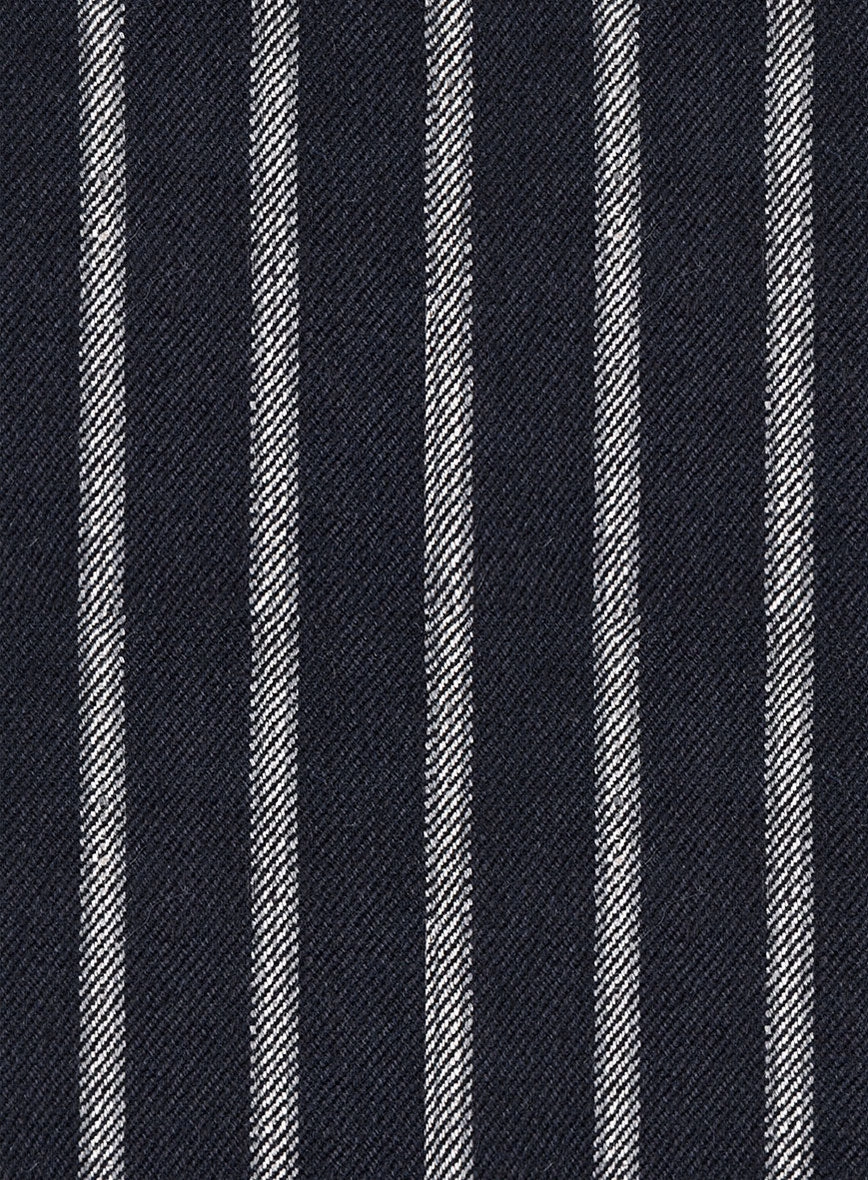 Noble Imelda Blue Stripe Cotton Silk Linen Suit