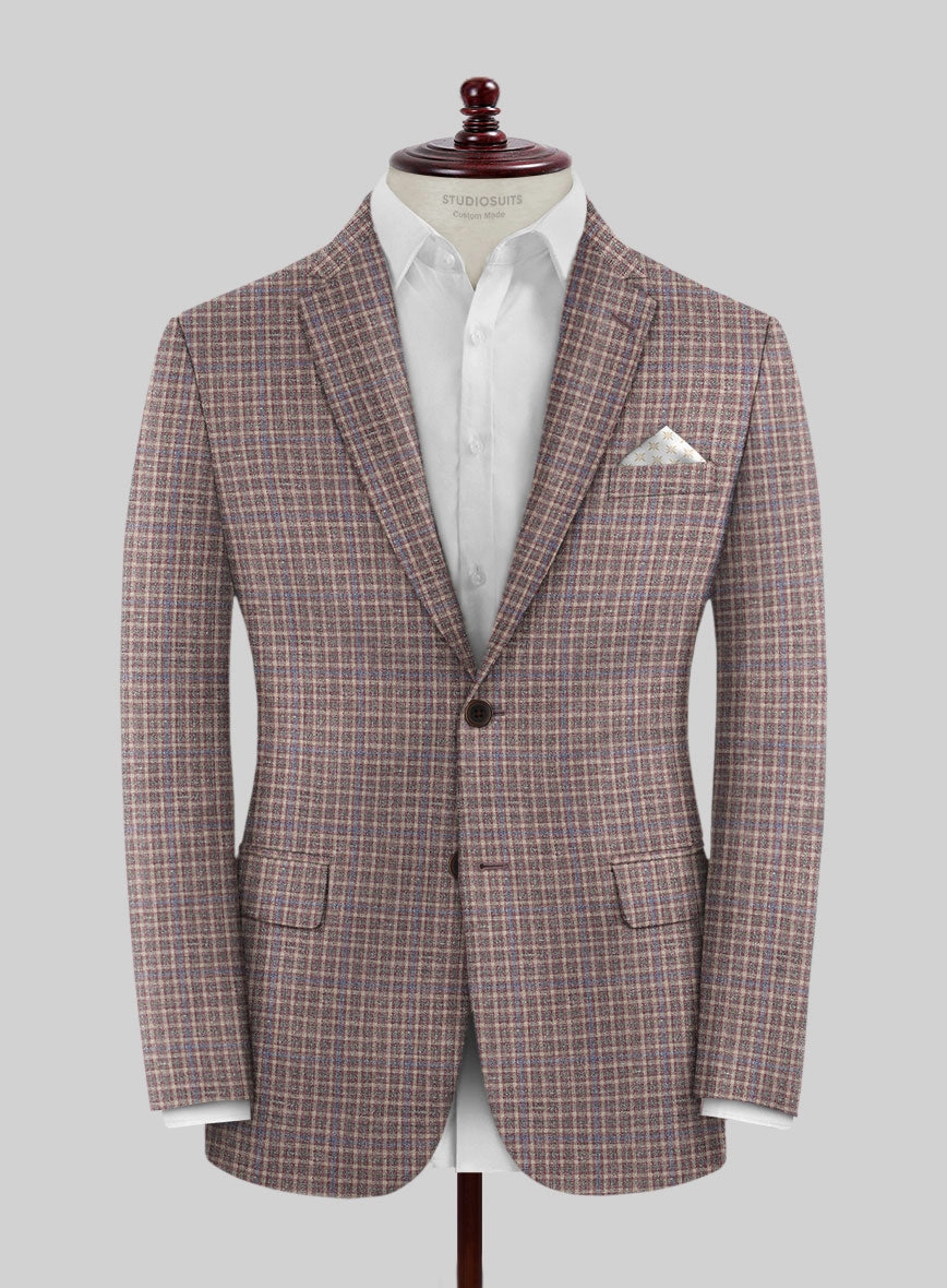 Noble Isidora Check Wool Silk Linen Suit