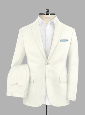 Noble Ivory Wool Silk Linen Suit