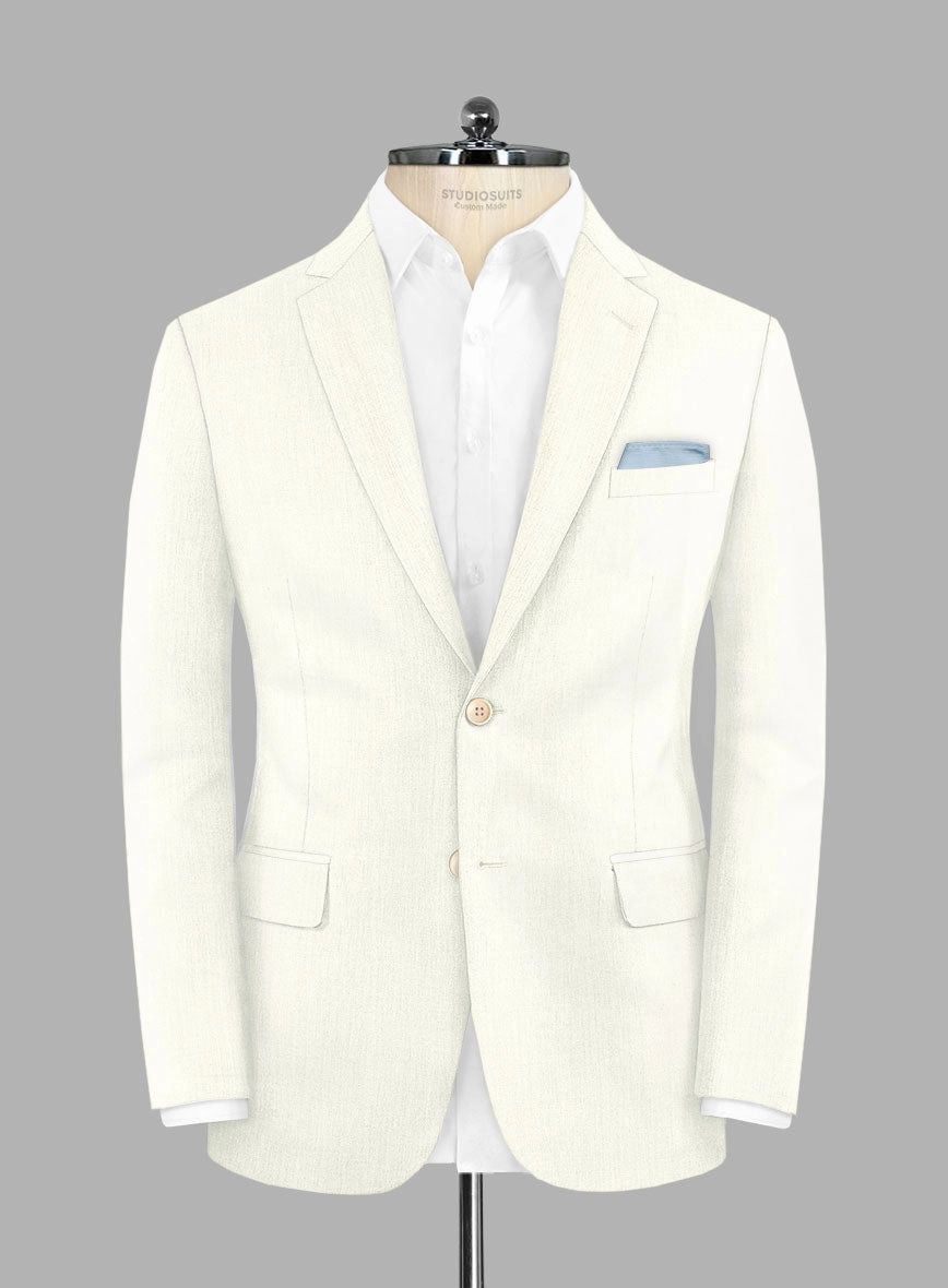 Noble Ivory Wool Silk Linen Suit