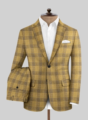 Noble Mateo Ochre Wool Silk Linen Suit