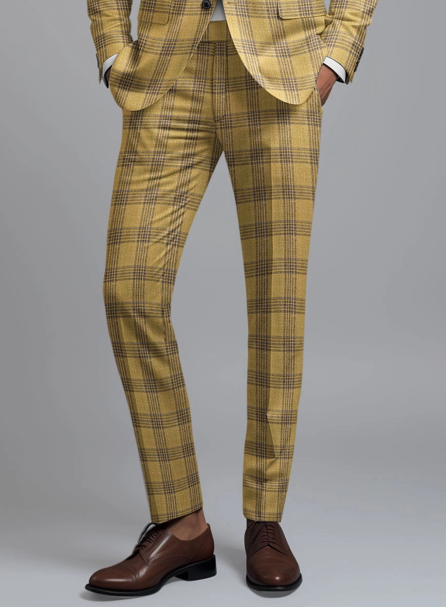 Noble Mateo Ochre Wool Silk Linen Suit
