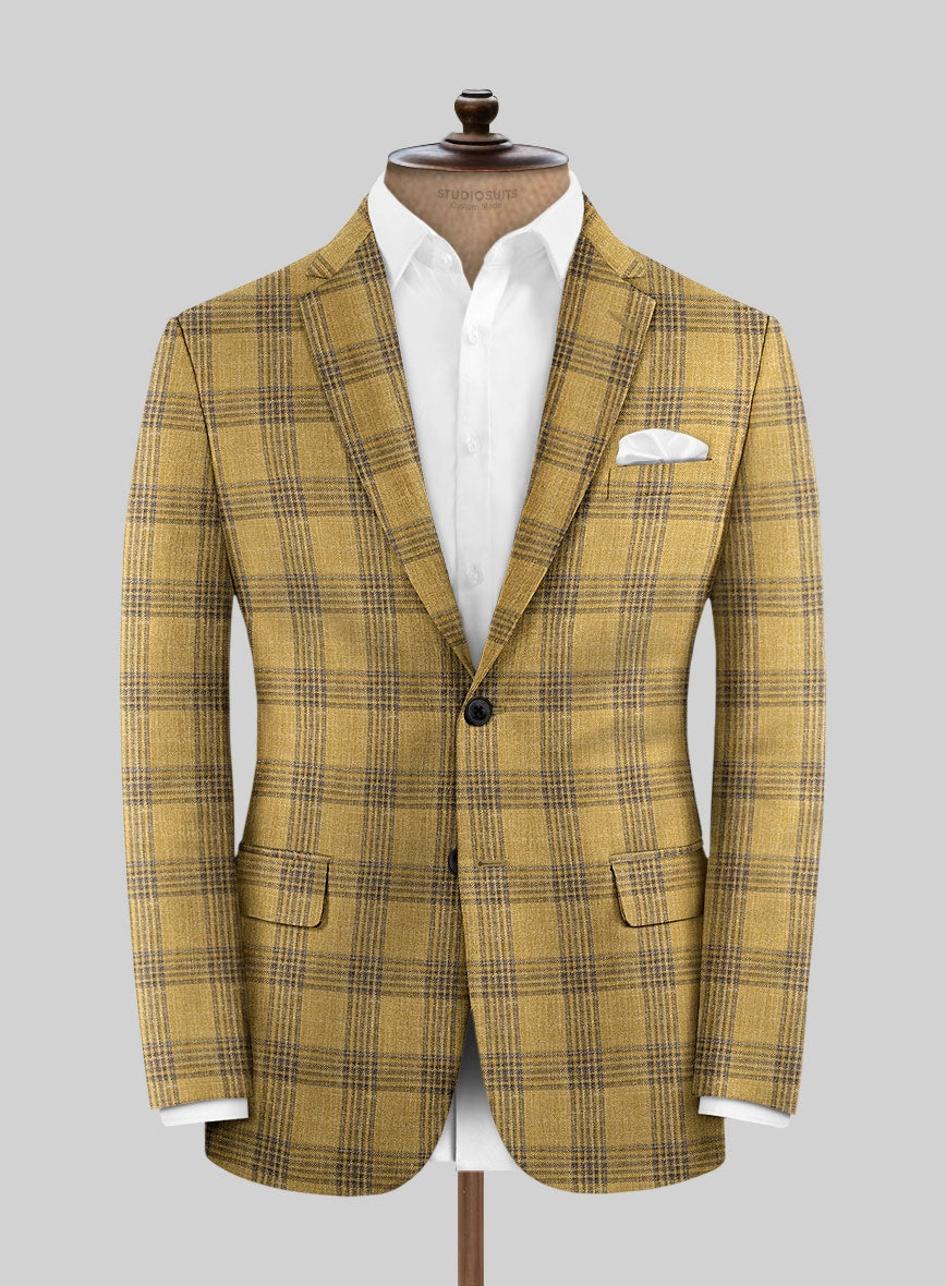 Noble Mateo Ochre Wool Silk Linen Suit