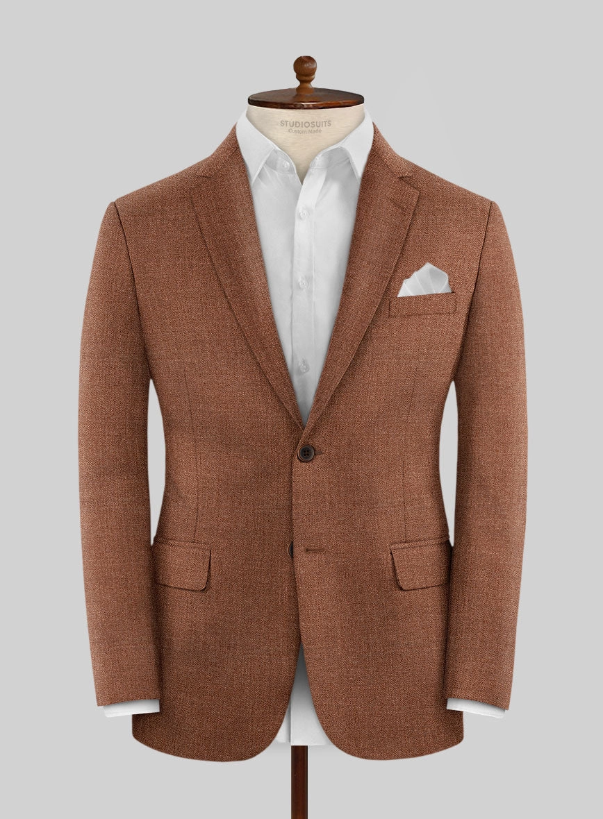 Noble Rust Wool Silk Linen Suit