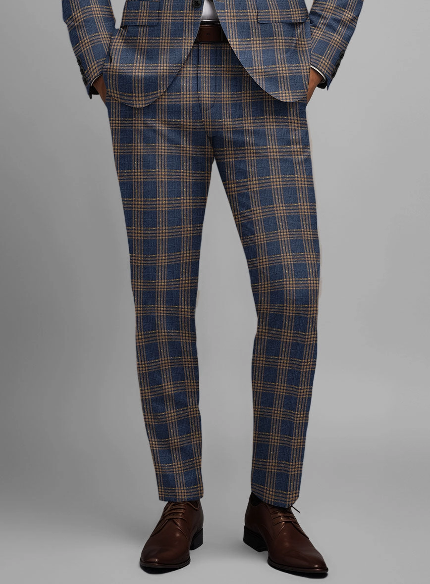 Noble Santiago Blue Wool Silk Linen Suit