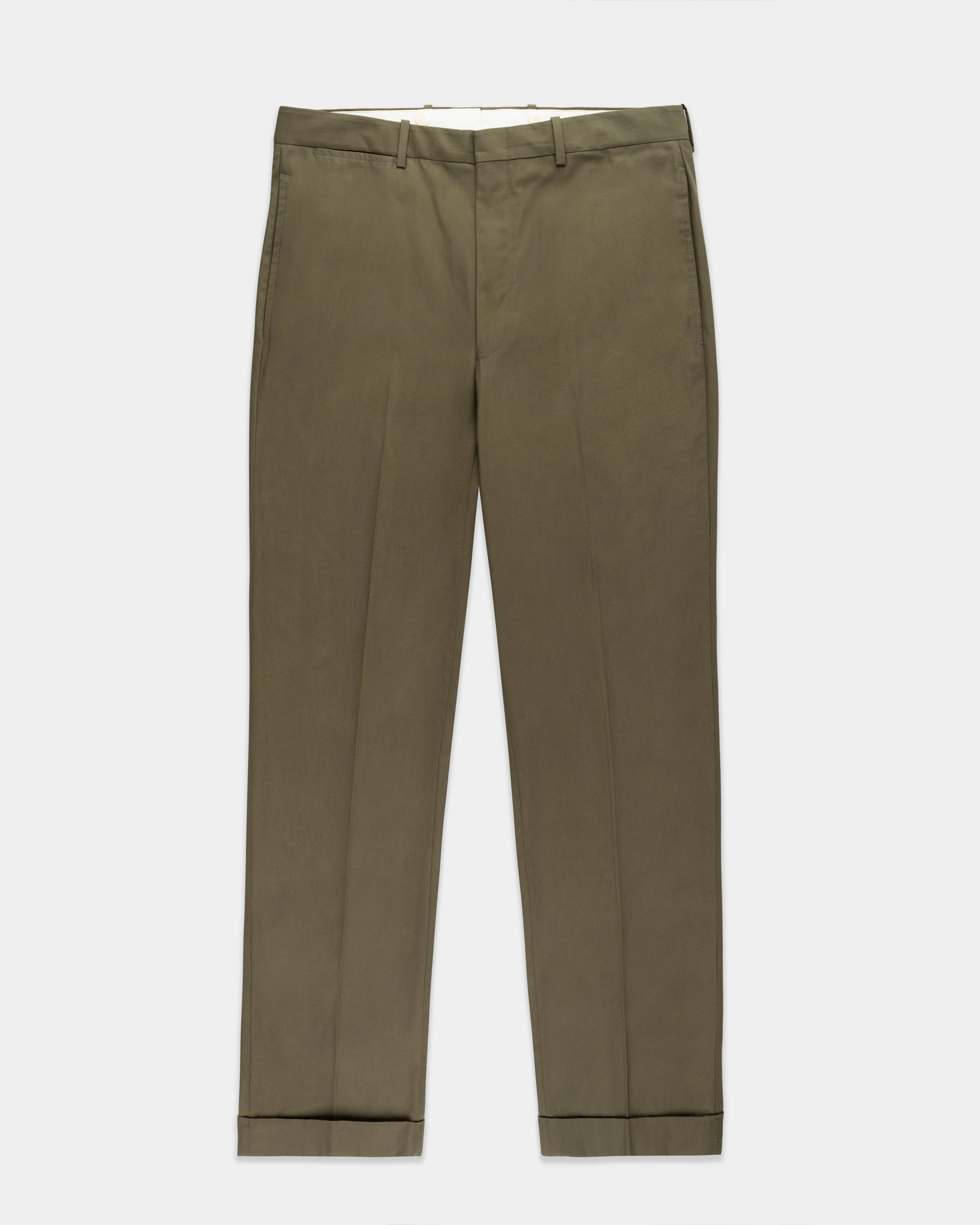OLIVE COTTON POPLIN SUIT