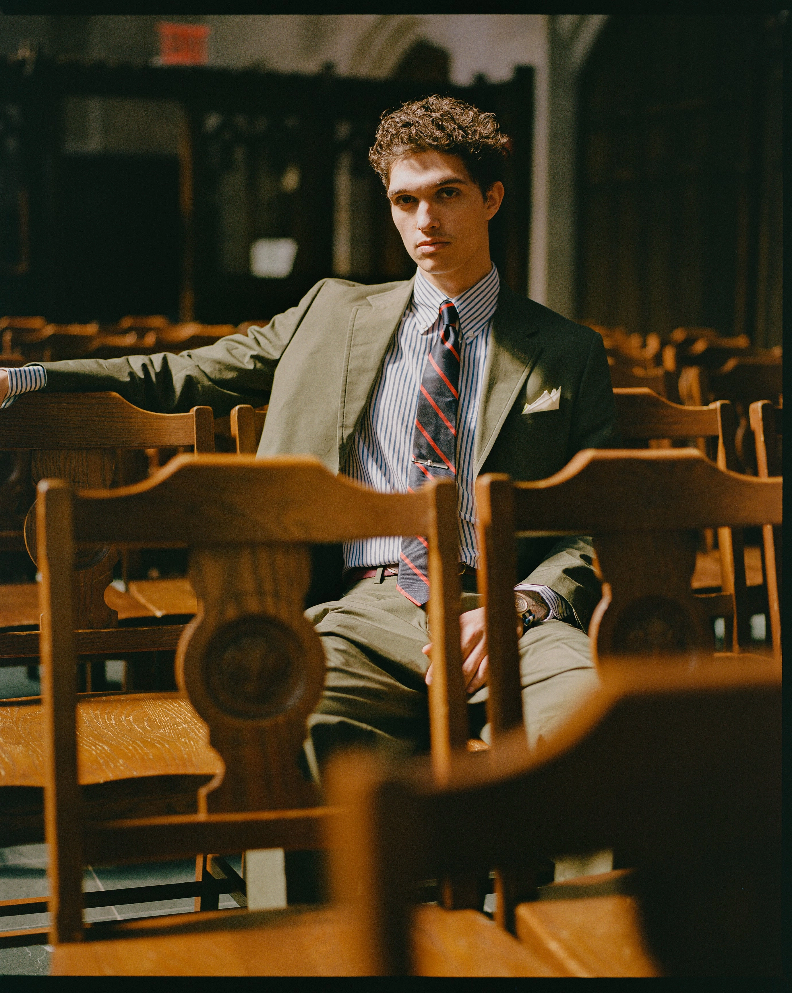 OLIVE COTTON POPLIN SUIT