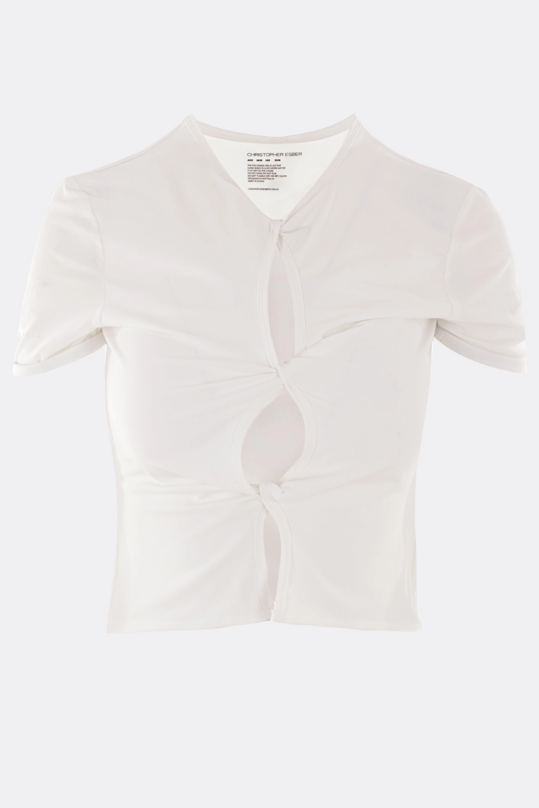 Open Twist lycra cropped top