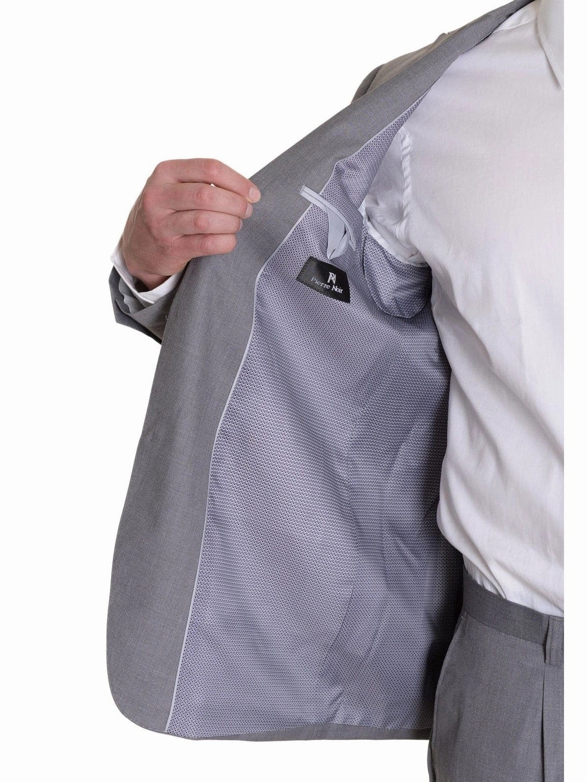 Raphael Classic Fit Light Heather Gray Two Button Suit With Peak Lapels